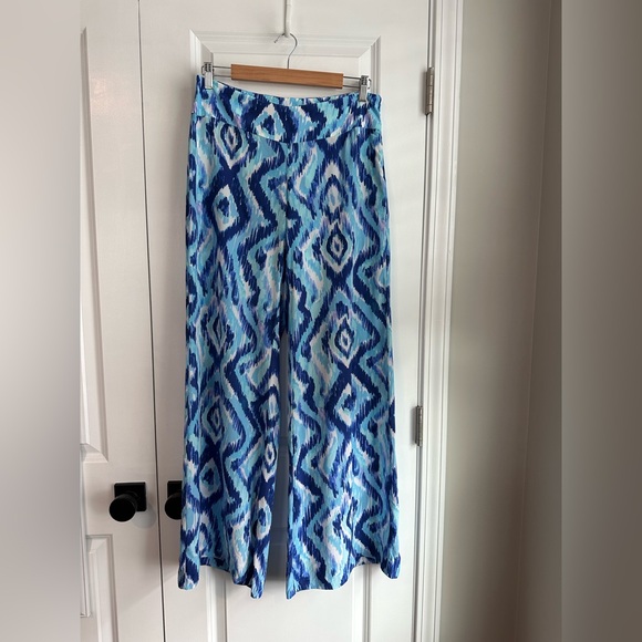 Lilly Pulitzer Lolani Silk Palazzo Pant Blue Swish Skipped...